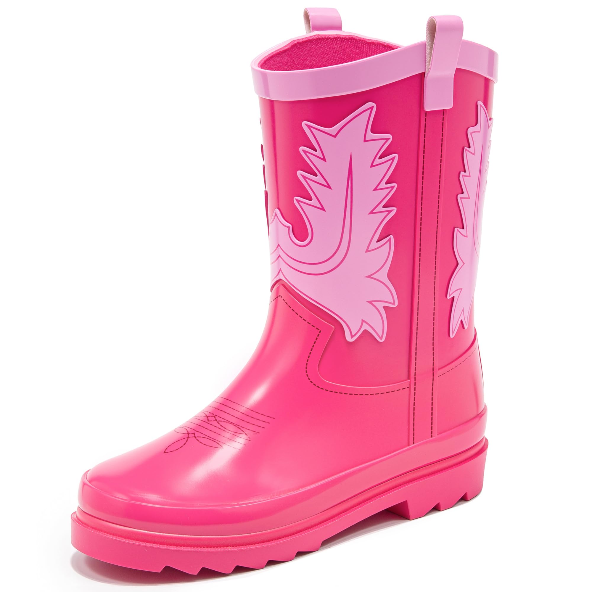 Motasha Cowboy Kids Rain Boots Waterproof Rubber Boots for Boys and Girls