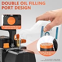 Vista 6 de Bomba de vacío de 5 CFM, bomba de vacío HVAC de 1 etapa, kit de bomba de vacío de aire acondicionado de 1/2 HP 38 micrones 110V para R12 R22 R134a