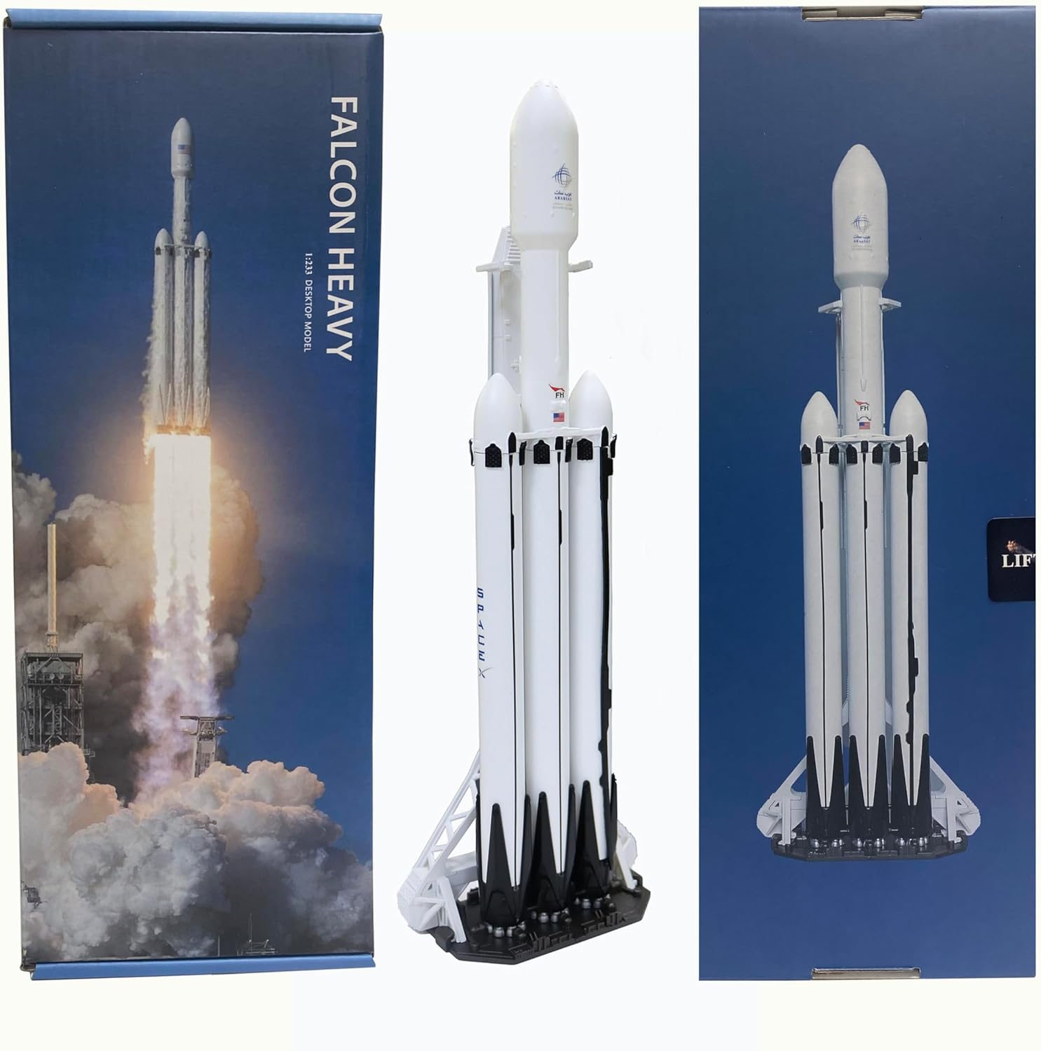 Amazon.com: wltk Falcon Heavy + STRONGGBACK 1/233 Diecast Rocket Model ...