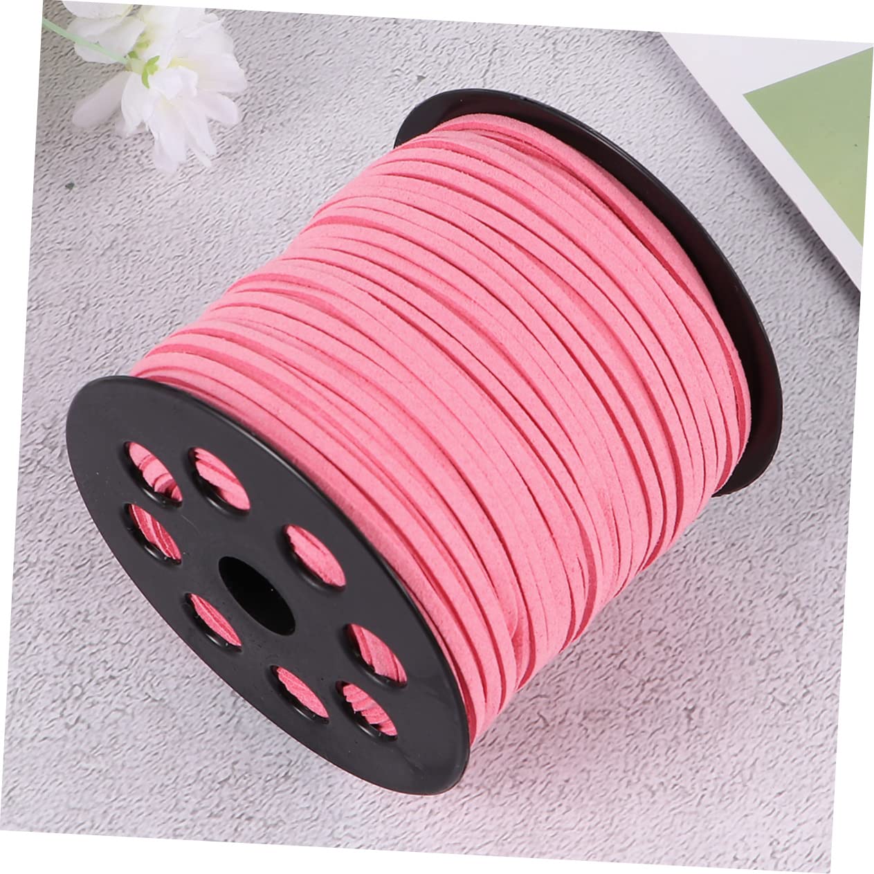 LALAFINA 3rotoli Filo Faux Suede Per Creazioni Di Cordoncino Per Braccialetti e Collane Adatto Per Decorazioni Giocattoli e Moda Rosa Scuro