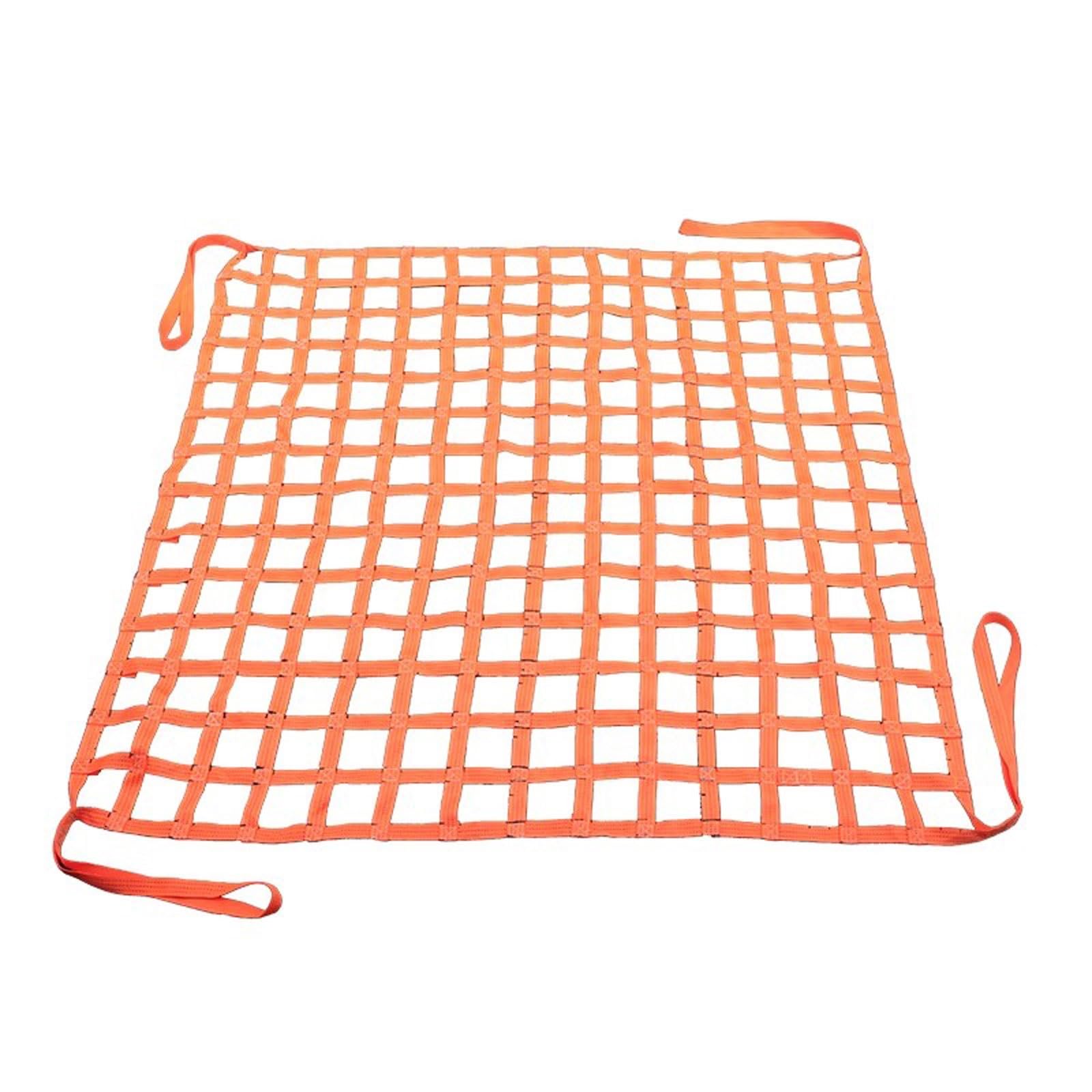 DRemdo Lifting Cargo Nets, Flat Polyester Sling Hoisting Net, Lifting Net Straps 3.93in Square Mesh Tear Resistance, Max?Flat Nylon Sling Hoisting Net? (Size : 1.5x1.5m(2204lb))