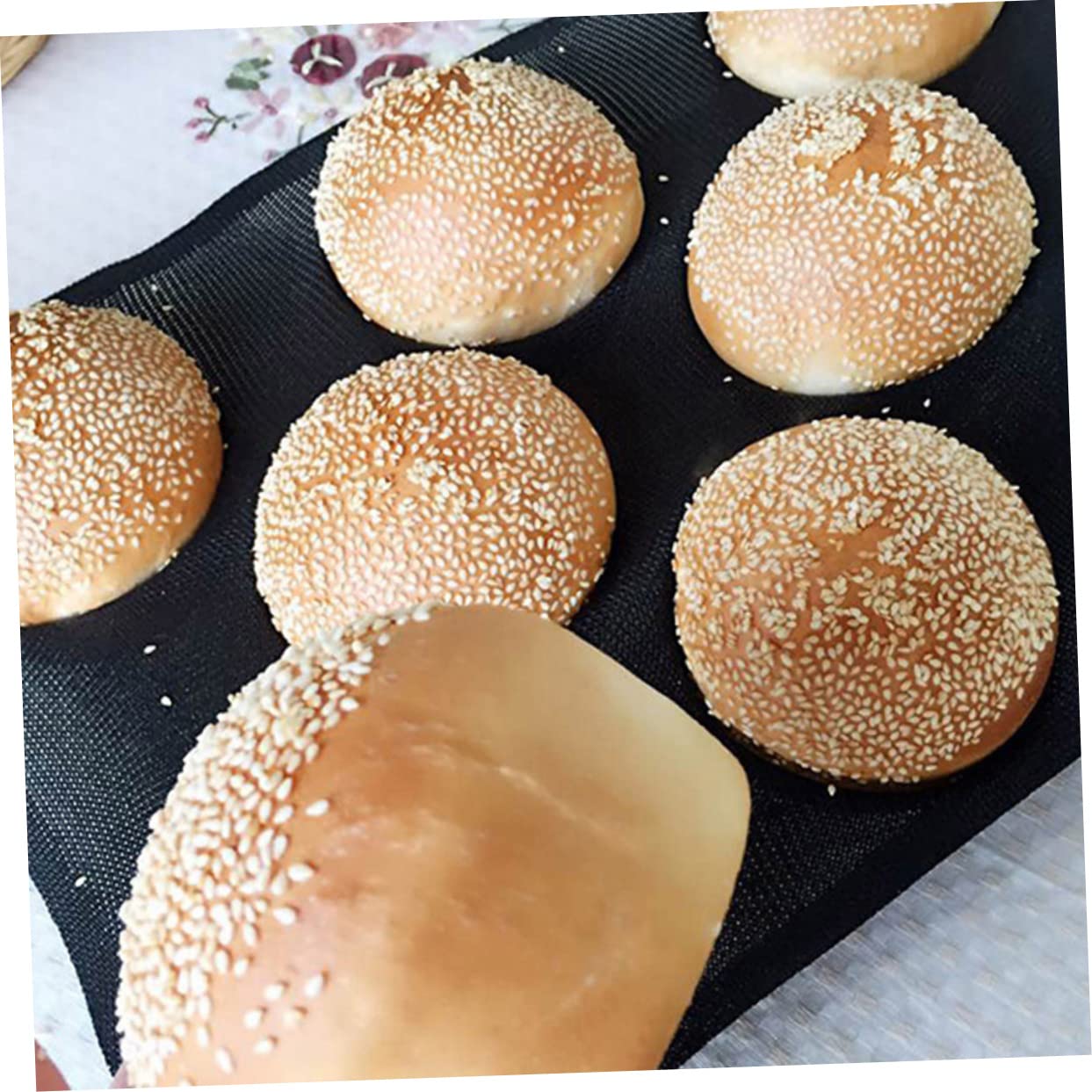 3piezas Molde De Anti-adherente Para Hamburguesas Para Hornear Pan Cocina y Repostería Horno Microondas y Congelador Color Negro