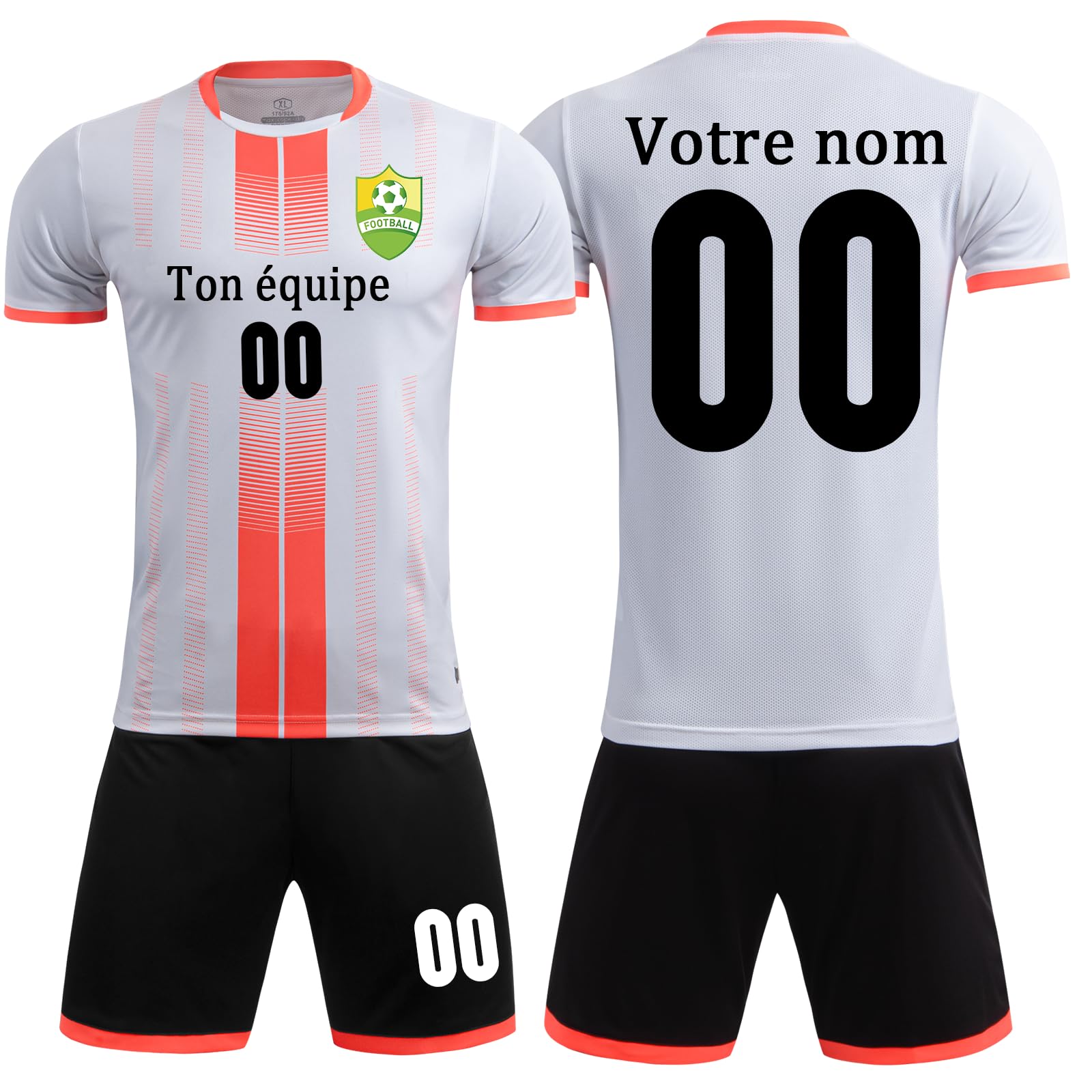 Maillot Football Personnalisé Fille Garçon Maillot Foot Personnalisable Adultes Hommes Femmes Ensemble Foot