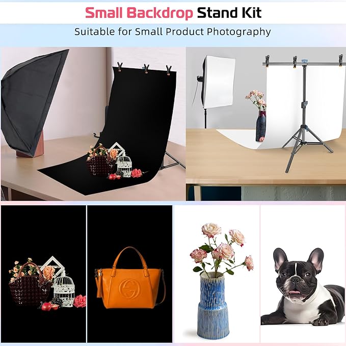 Kit de Soporte para Fondos Fotográficos JEBUTU 68x130cm miniatura 3