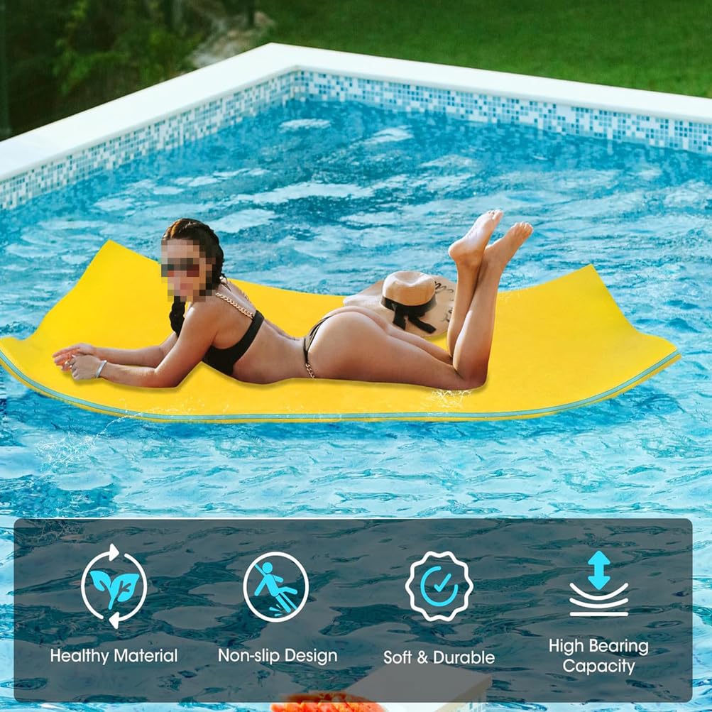 Tapis flottant en mousse pour piscine et rivière, tapis de jeu d'eau insubmersible, idéal pour se détendre sur le lac et s'amuser en été avec la famille et les amis