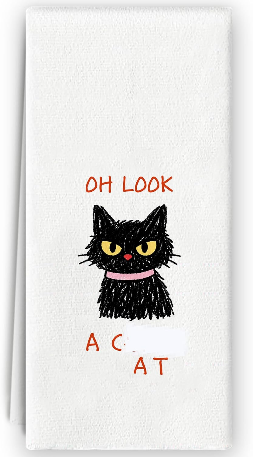 Cute Cat Hand Towels - Cat Gifts for Women Girls, Cats Mom Accessories Stuff Decor for Teens Girls, Cats Themed Kitchen Dish Towels Dishcloths for Bathroom Decorative 16x24