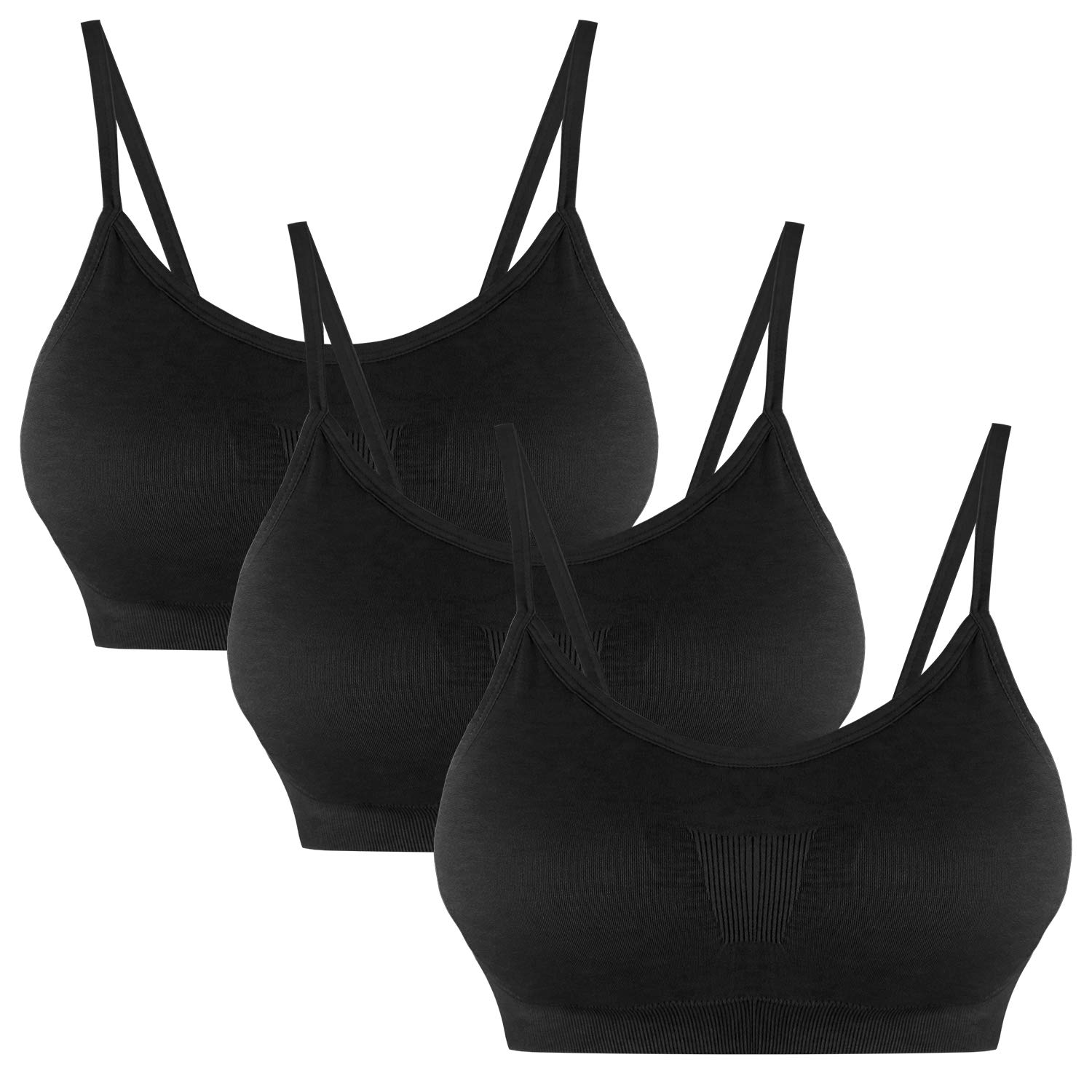 B.BANG Padded Bralettes for Women Seamless Strappy Sports Bra Comfortable Mini Yoga Camisole Bras