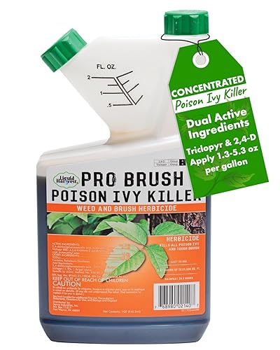 Pro Brush & Poison Ivy Killer – 32oz – (Comparar con Crossroad) Herbicida concentrado posemergente para plantas leñosas, cepillo y control