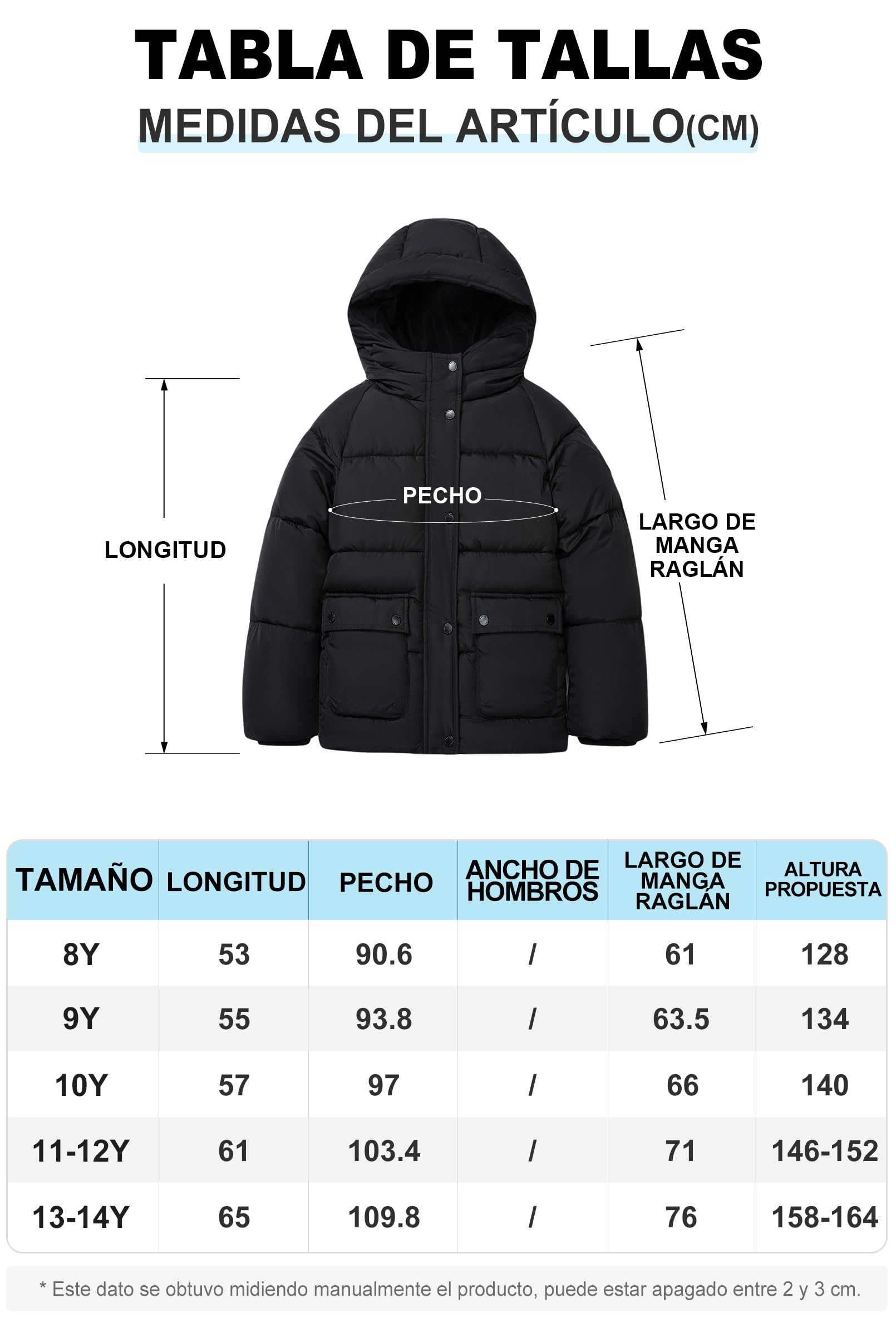 SOLOCOTE Abrigo de Invierno para Niños Repelente al Agua Cortavientos Acolchado Pesado Chaqueta Parka para Niños Niñas