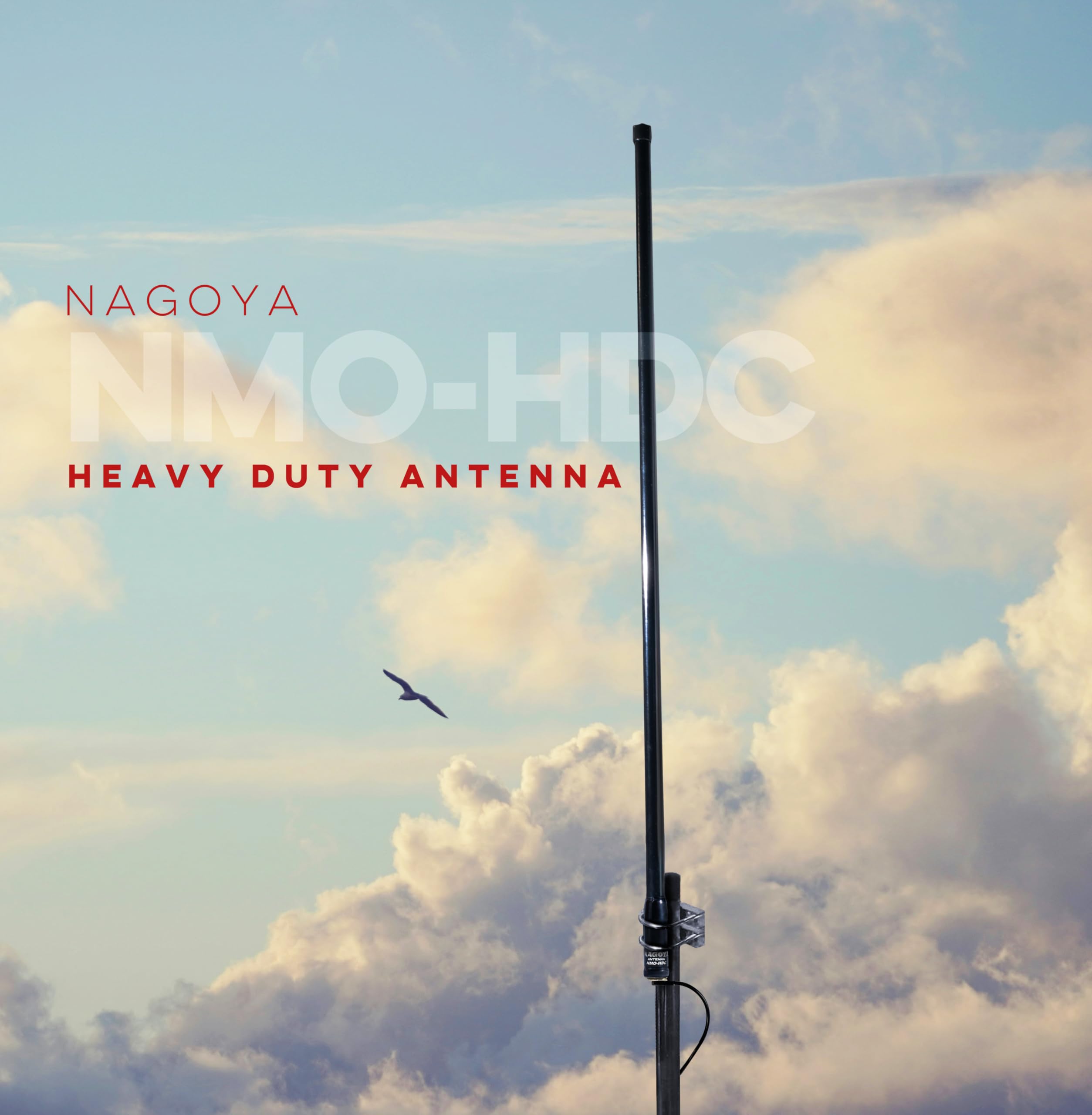 Nagoya NMO-HDC Heavy Duty Commercial (155/455 MHz) Antenna - NMO and UHF (SO-239) Mounts, 6.5dB Gain, 47.2 Inches, 200W Support - Mobile and Base Station Installations (Mounting Brackets Included)