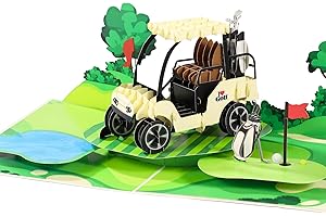 3D Golf Pop Up Father's Day Card, Men Golfers Pop Up Birthday...