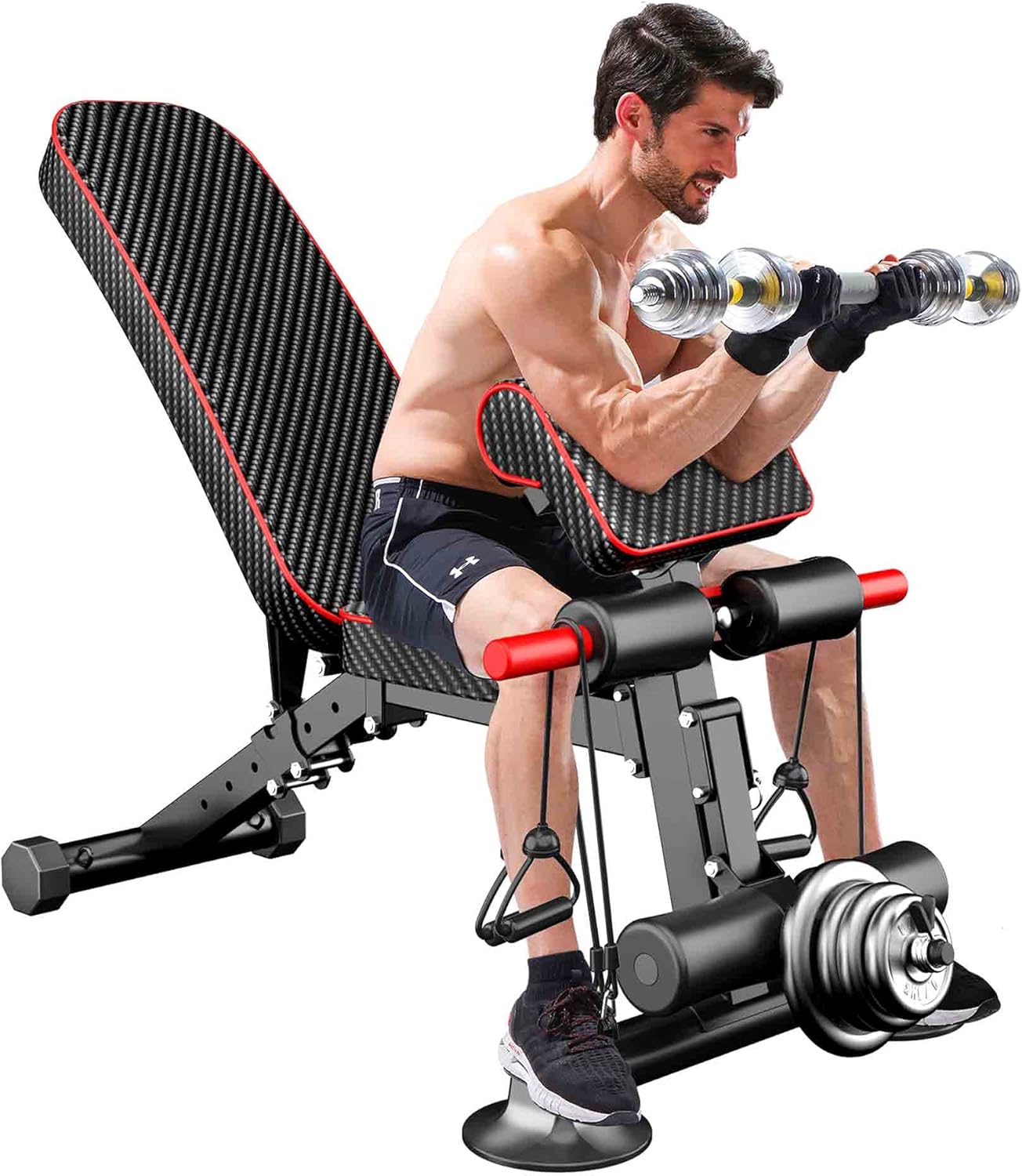 Suреr Brаndѕ Adjustable Weight Bench Utility Workout Bench for Home Gym,Foldable Incline Decline Benches for Full Body Workout