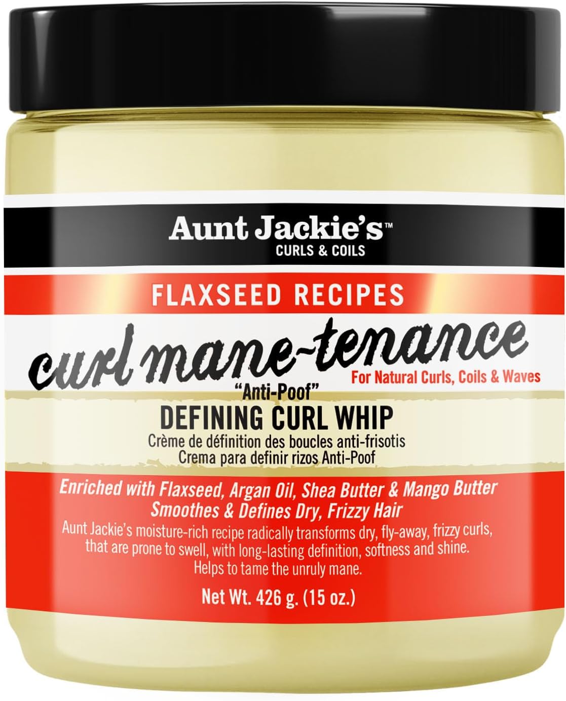 Aunt Jackie's Curls & Coils FlaXSeed Curl Mane-Tenance Defining Curl Whip 426Ml
