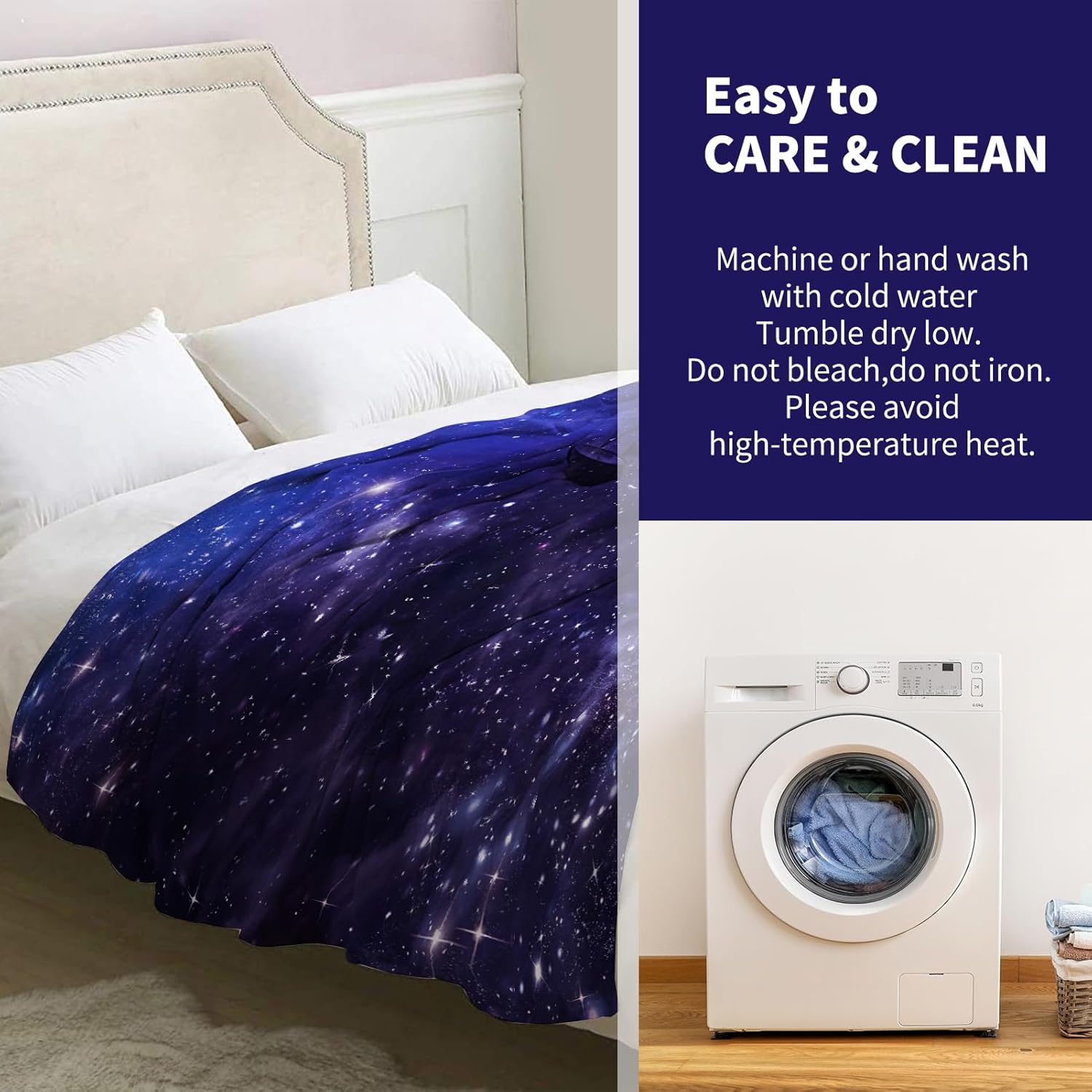 Galaxy Blanket Gifts for Boys Women Girls Birthday Christmas Valentine Presents Science Universe Outer Space Nebula Theme Decor Bedroom Living Room Couch Bed Sofa Soft Kids Adult Flannel Throw 60"x50" - Image 6