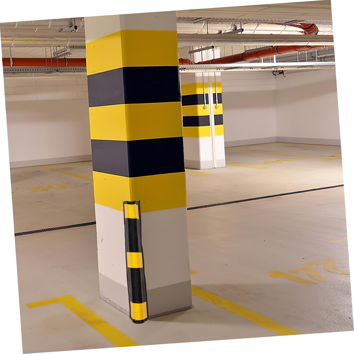 Shaped Rubber Wall Corner Guards Reflective Parking Garage Protectors Durable Safety Corner Protectors for Movement Simple Installation for Smooth Surfaces