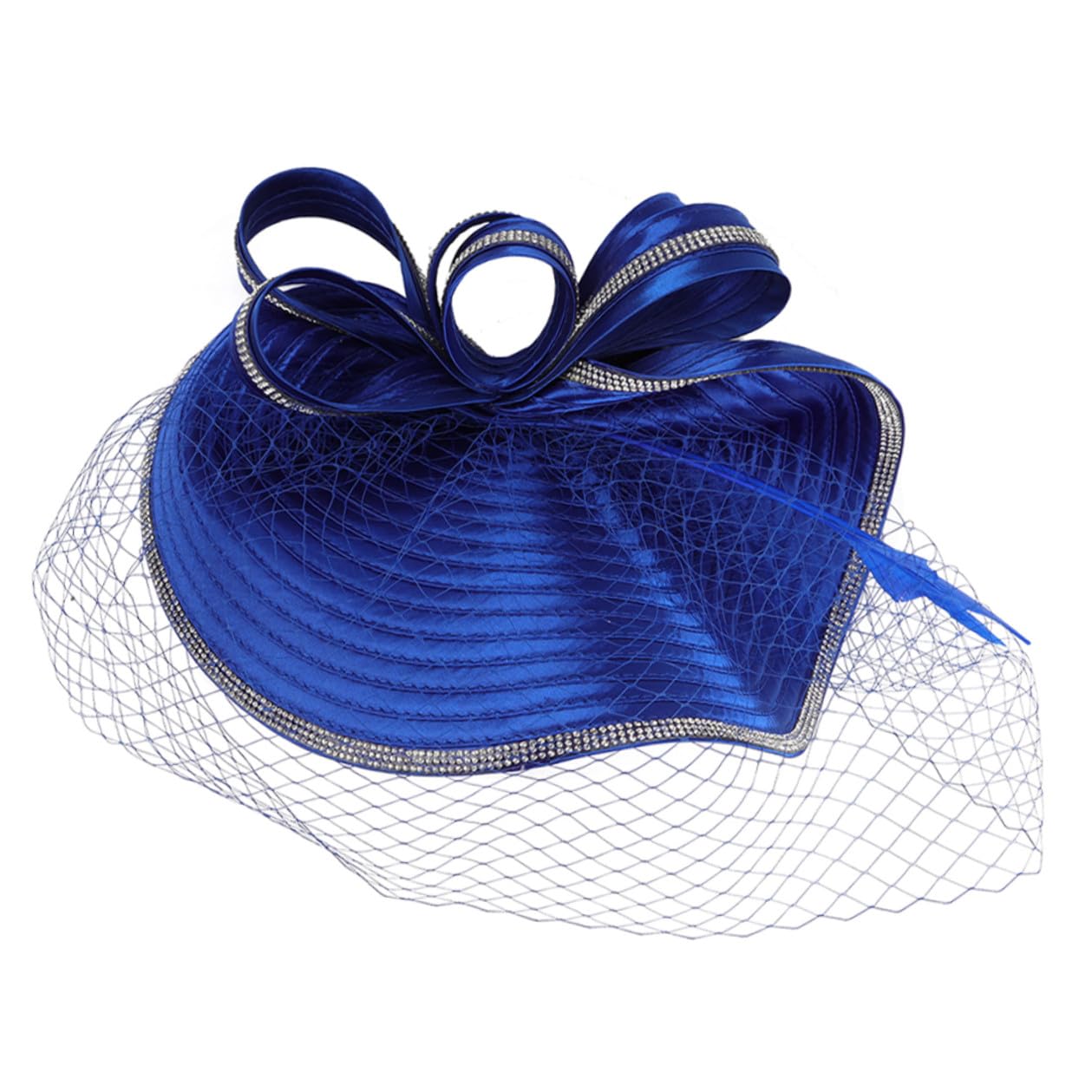 TOYANDONA Cappello Fascinator Donna Superficie Liscia in Canapa Blu Elegante e Riutilizzabile Accessorio Raffinato alla Moda per Tea Party per Occasioni Speciali