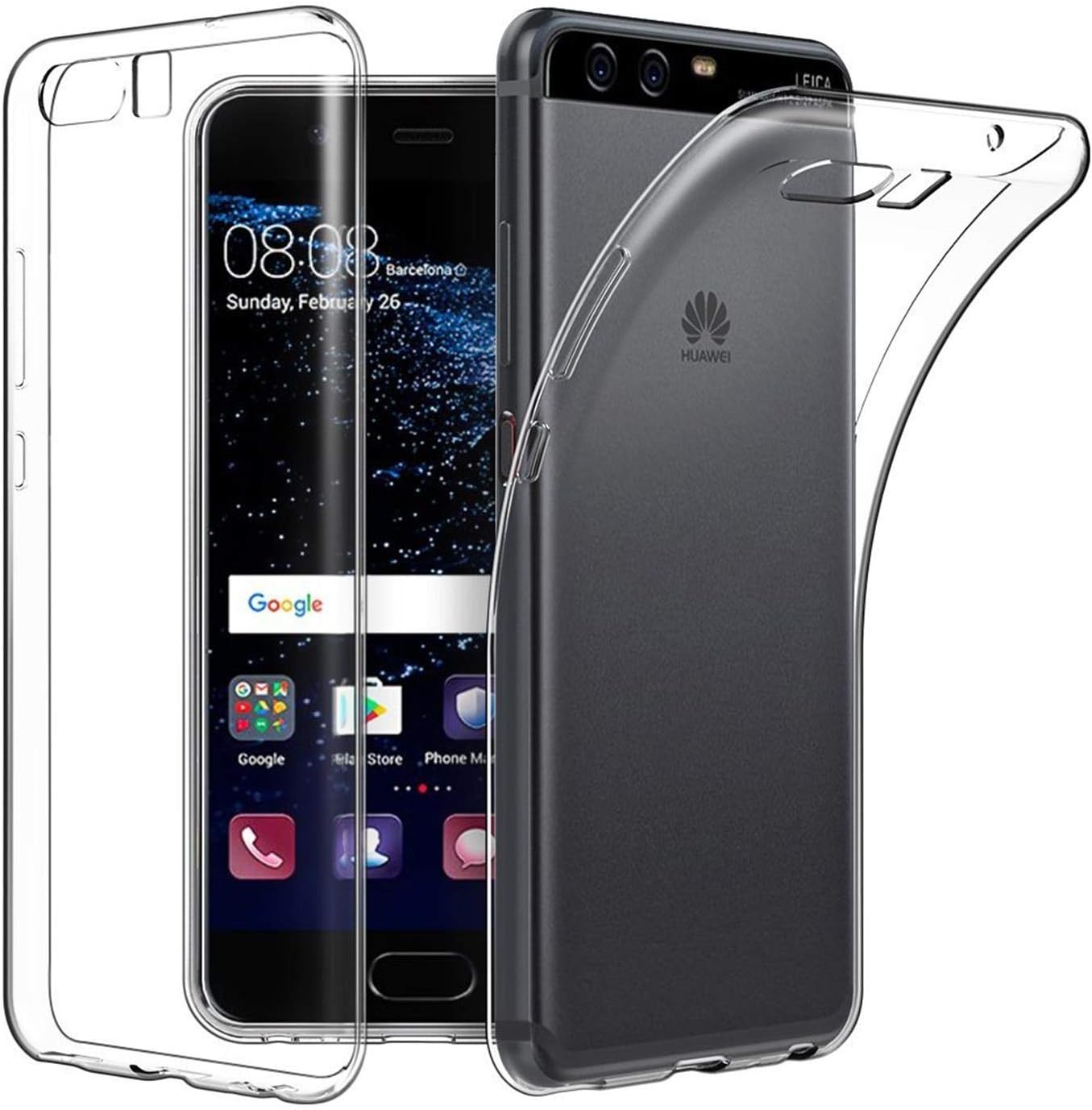 Verco Mobile Phone Case for Huawei P10 Case Mobile Phone Cover for P10 Case Transparent Thin Clear Silicone Transparent