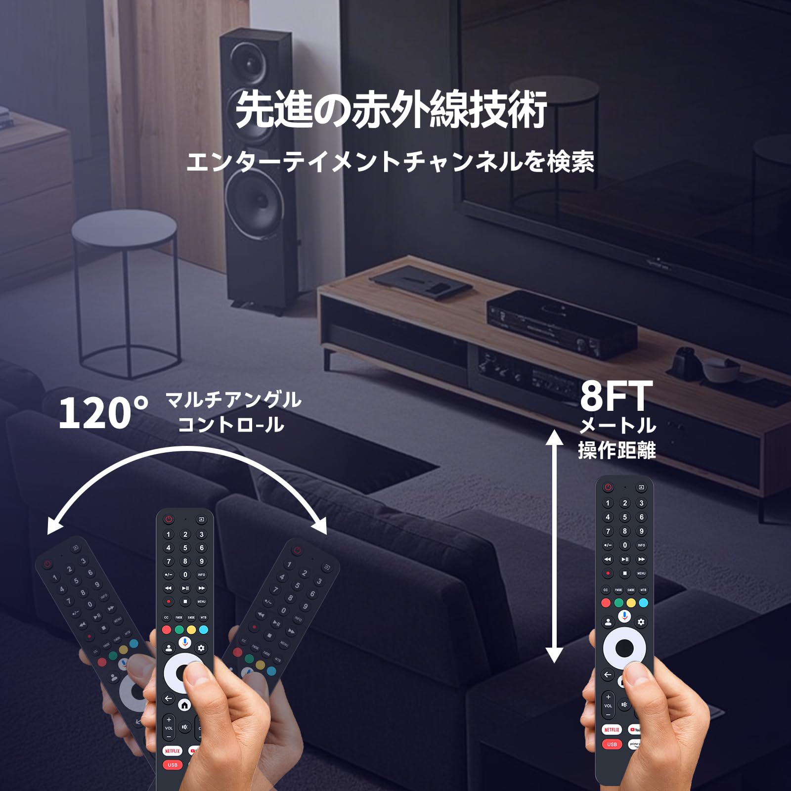 Amazon.co.jp: チューナーレスリモコン for VEZZER テレビ 4K Google