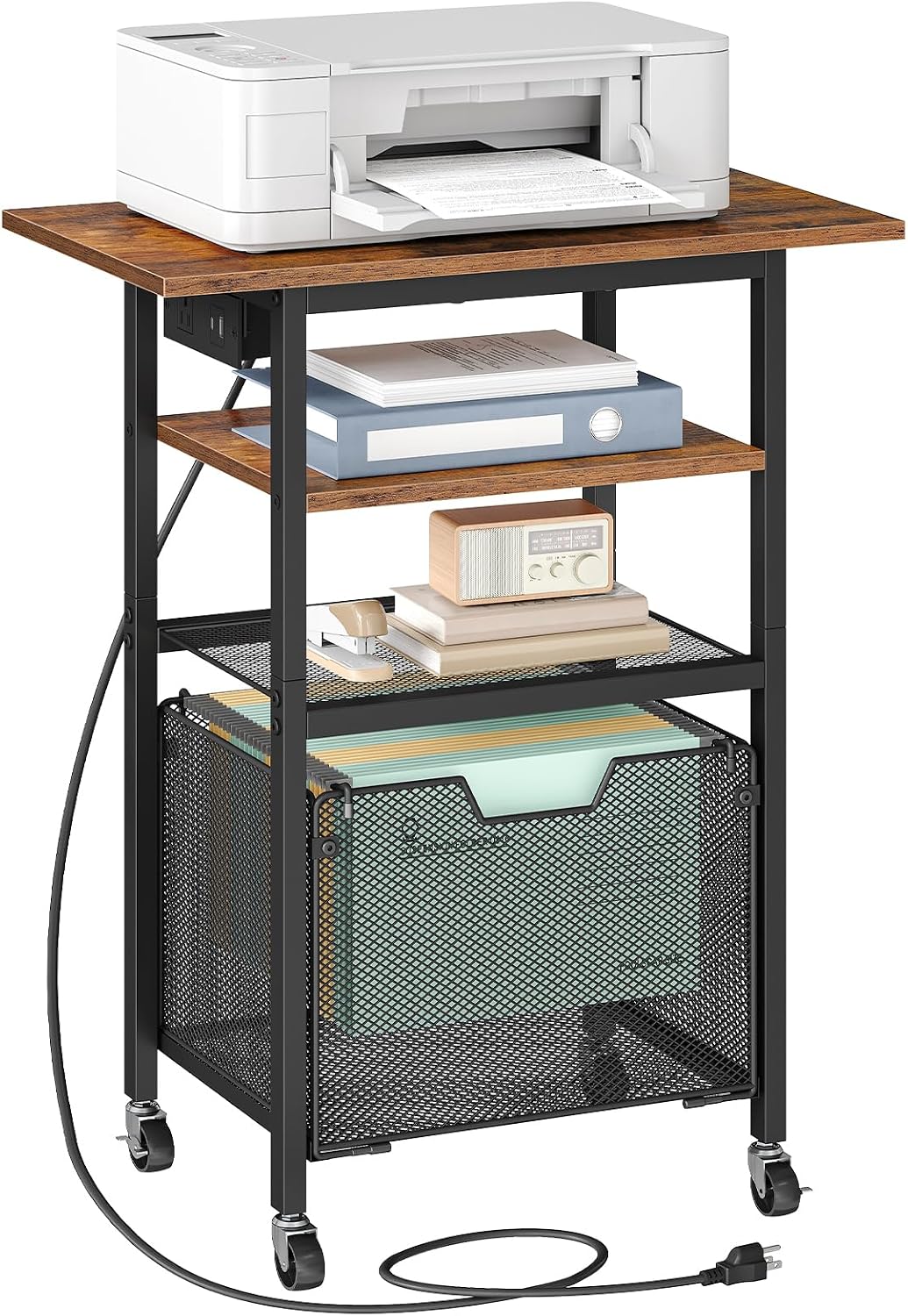 Soporte para impresora con cajón colgante y ruedas HOOBRO