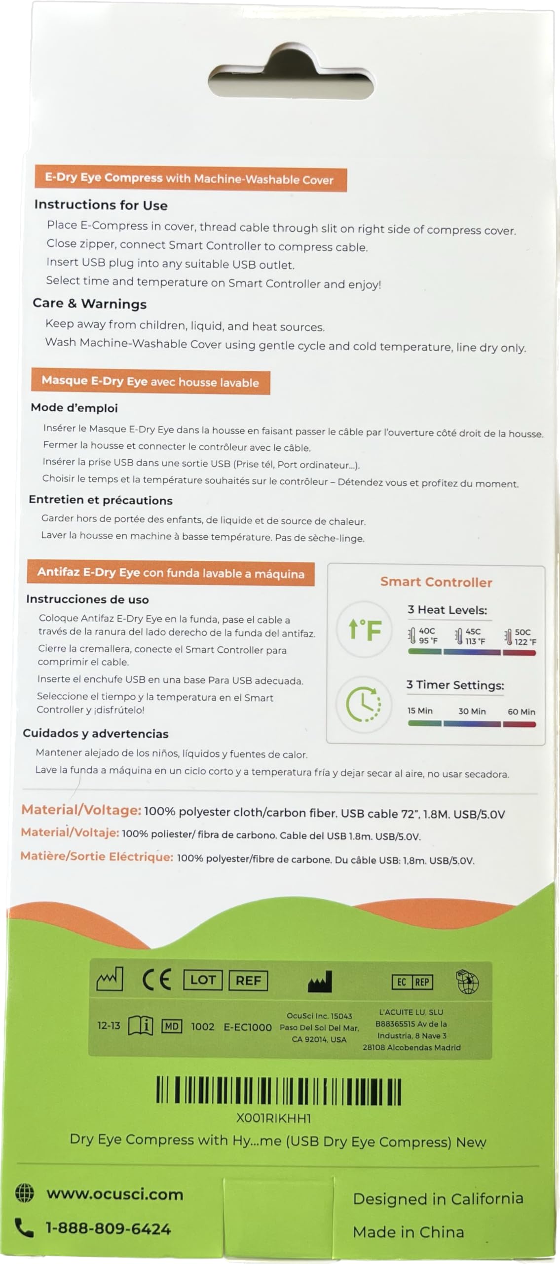 Jedyny elektroniczny kompres do suchego oka z pokrowcem do prania w pralce. Wygodnie podgrzewany przez USB z dowolnego komputera lub baterii. Pomaga: Zespół suchego oka, alergie, TMJ, ciśnienie w