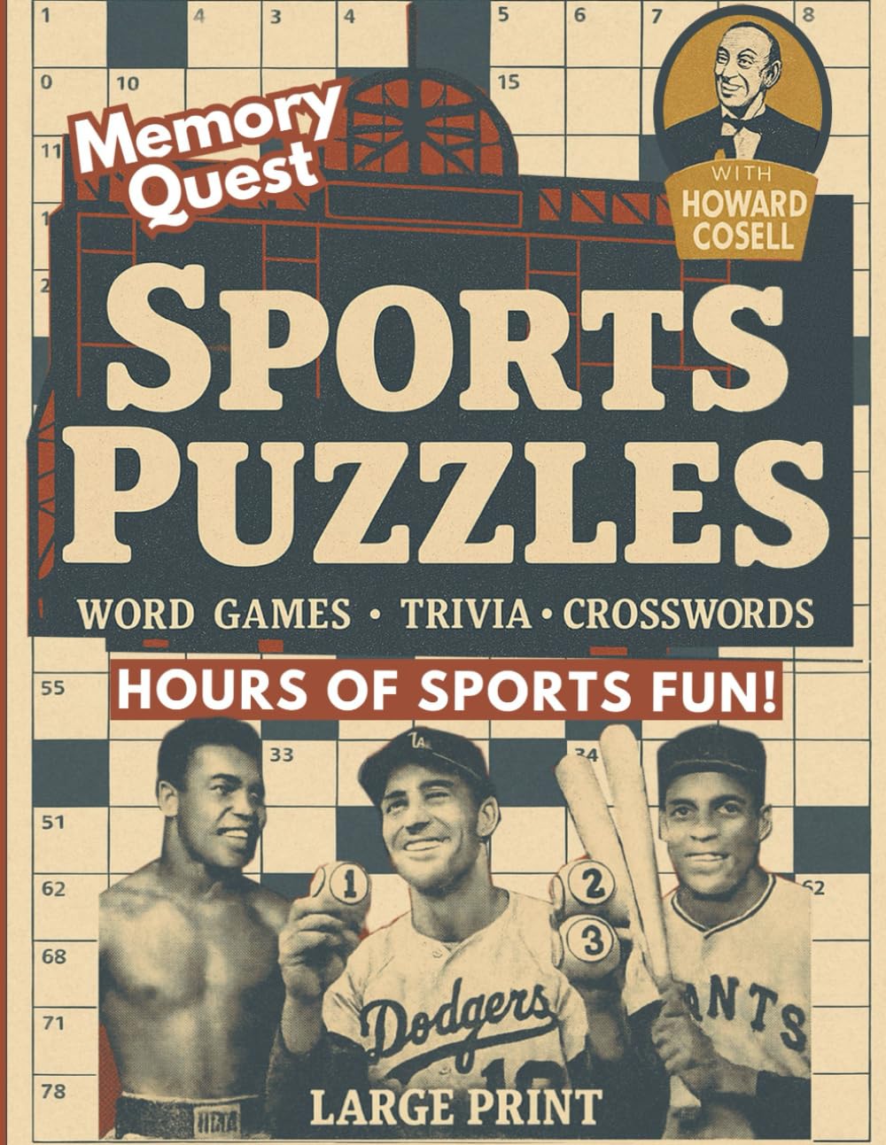 Memory Quest Sports Puzzles: Word Games, Trivia, Crosswords & Brain Boosters: Large Print Activity Book For Adults & Seniors      Paperback – Large Print, April 4, 2025