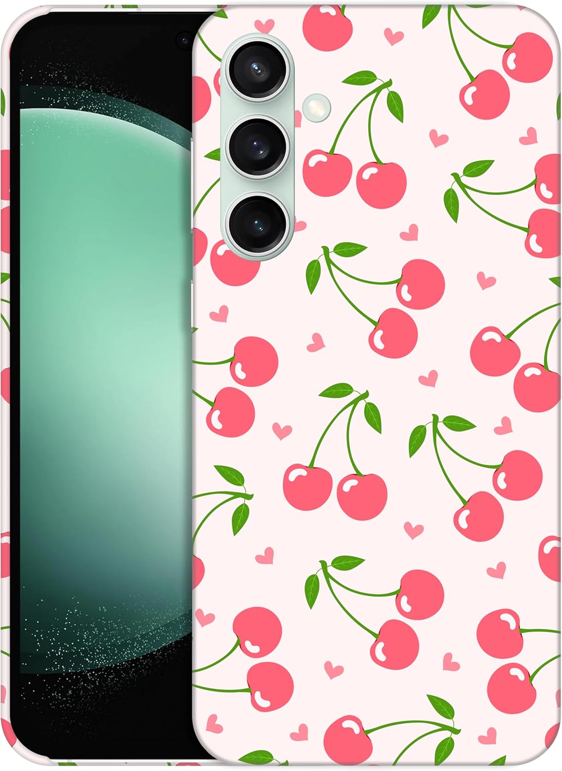 Back Case for Samsung Galaxy S23 FE 5G, Samsung S23 FE Case with Stylish Cherry Pink Pattern Design Printed Cute, Sleek Durable Hardshell Protective Phone Case for Samsung S23 FE 5G