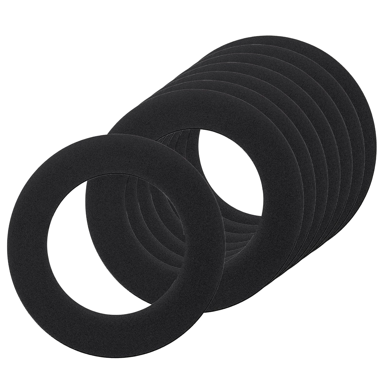 sourcing map 8Pack Goof Rings for 3" Recessed Lights, 3" ID 4.7" OD Steel Flat Goof Trim Ring Can Light Cover Plate Flush Mount Can Converter for Ceiling Wall Hole Decorative, Matte Black