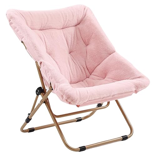 Comfy Folded Chair, Soft Faux Fur Oversized Folding Chair, Flexible