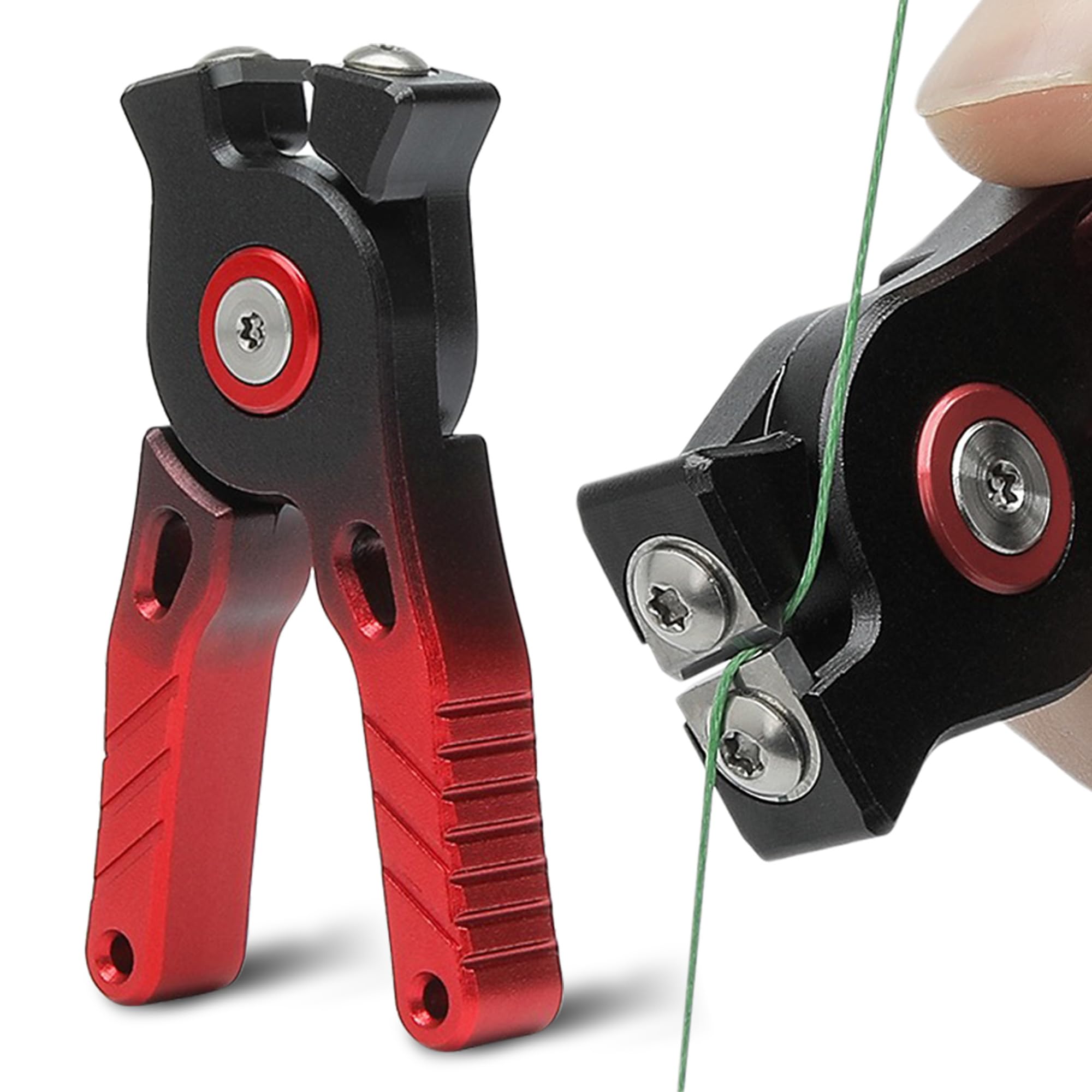 mpeter Tungsten Carbide Fishing Line Cutter Portable Mini Fishing line Clipper Nippers Quick Line Cutter Tungsten Alloy Fishing Tool (Red+Black)