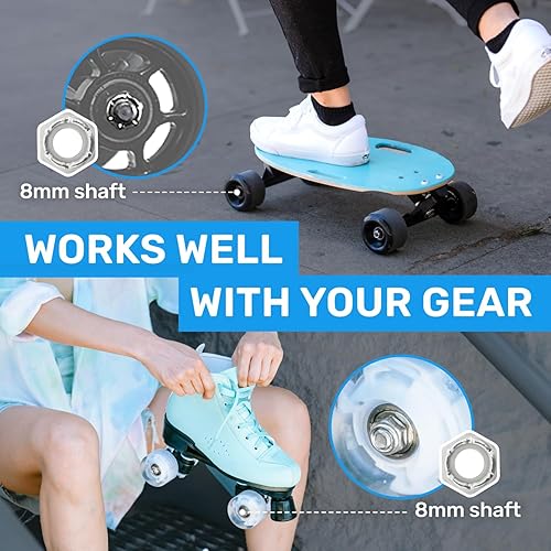 Vista 27 de ELOS Kit de accesorios para monopatín - Accesorios de montaje para camiones, rodamientos de monopatín, bujes, pivote, tuercas de camión, pernos