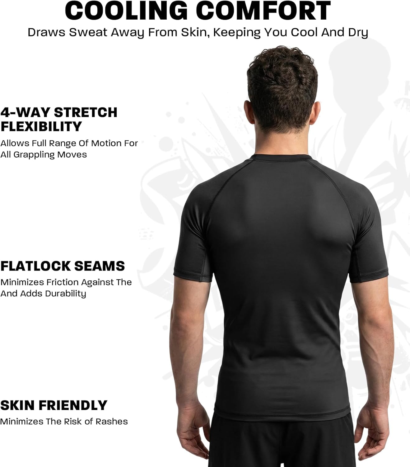 Exxact Sports Men’s BJJ Rash Guard Short Sleeve, IBJJF Ranked No Gi Jiu Jitsu Compression Shirt for MMA Grappling & Training - Image 4