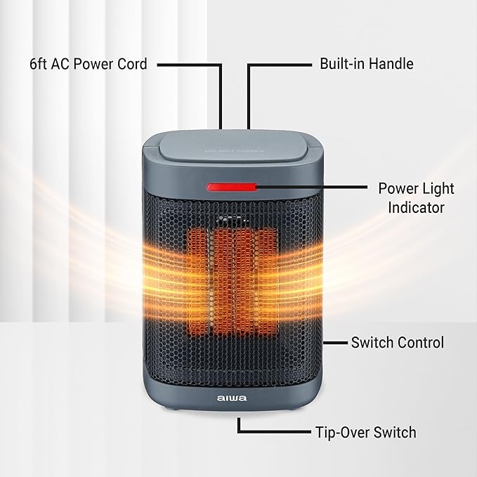 Calefactor Eléctrico Portátil Cerámico 500W miniatura 5