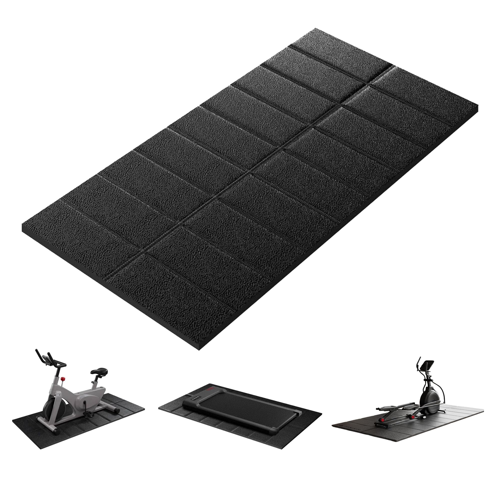 Stepwaver Plegable Alfombra Cinta de Correr 140x60cm, Antideslizante,Almohadilla Rodillo Bicicleta Estatica,para Equipos de Fitness Reducción de Ruido y Aislamiento Acústico
