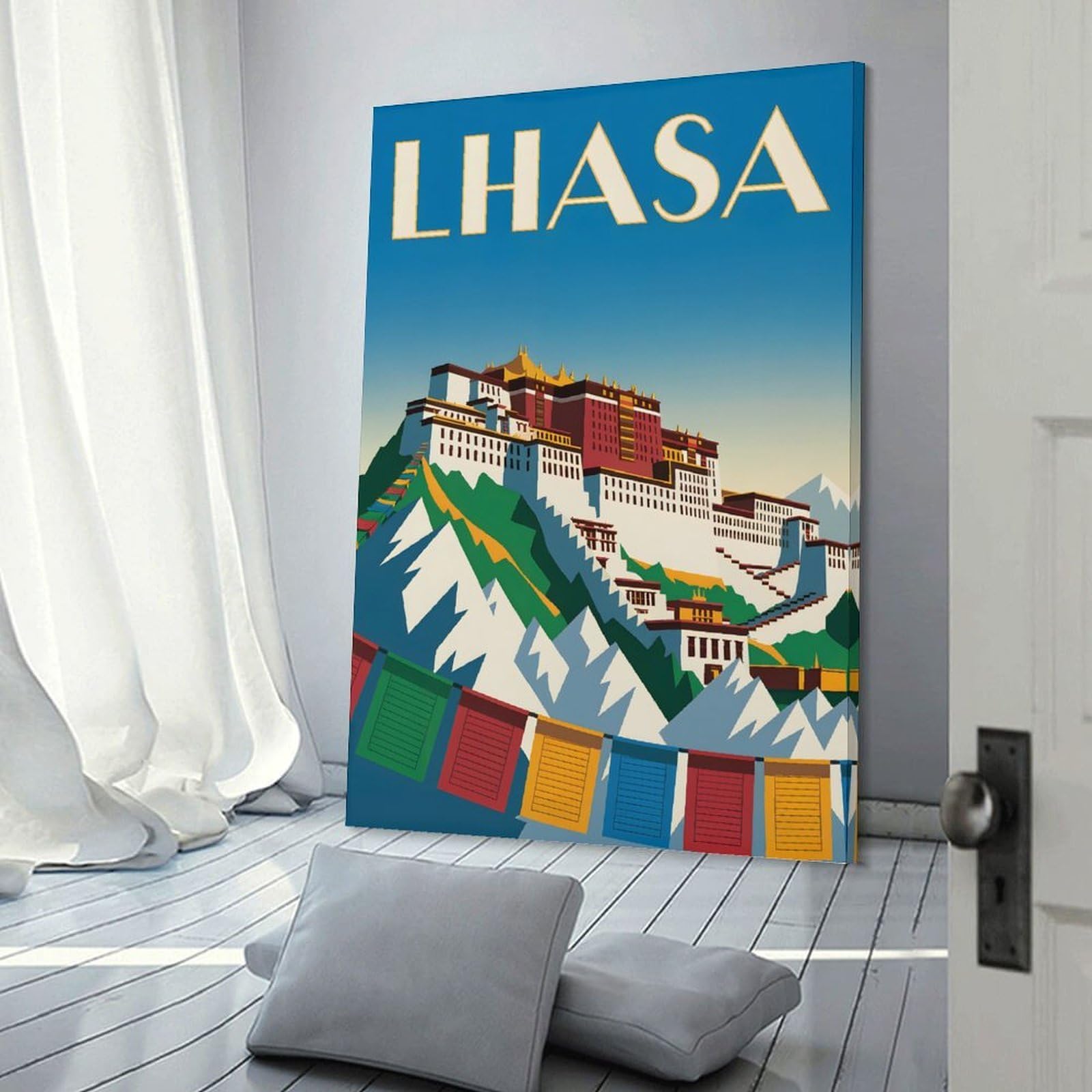 Junmoney Lhasa Travel (2) Wall Picture Print 24x36inch(60x90cm), for Hallway, Lounge Or Guest Room, Gift Idea for Housewarming And Birthdays