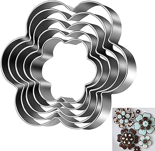 Tmflexe Flower Cookie Cutter, Pack of 5…