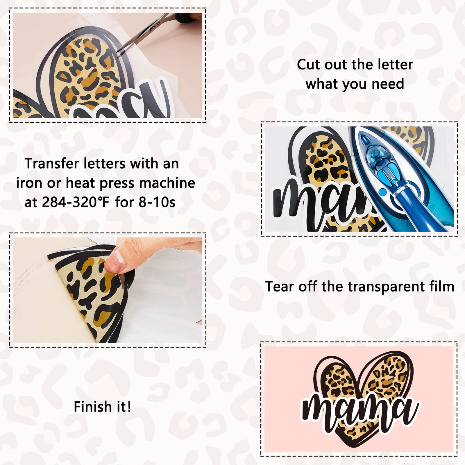 Amazon.com: Whaline 6 Sheet Mama Iron On Transfers Patches  display picture 2