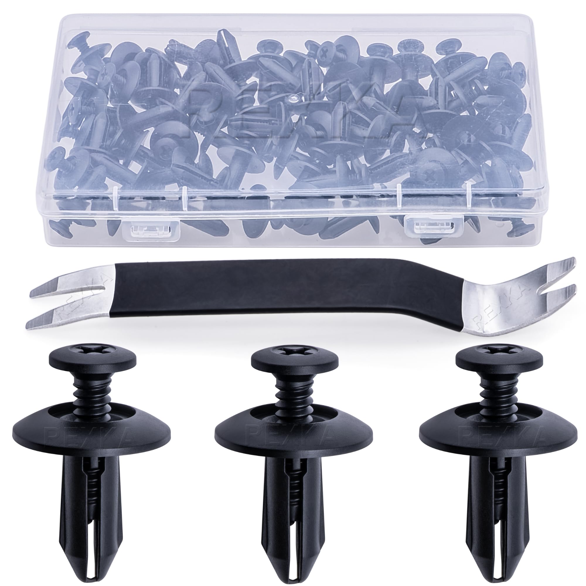 Rexka 51pcs Fender Liner Retainers Clips Fasteners for Ford W706092-S300 Edge Explorer Flex Mustang Taurus Chrysler 6508197AA Dodge Charger Ram 1500