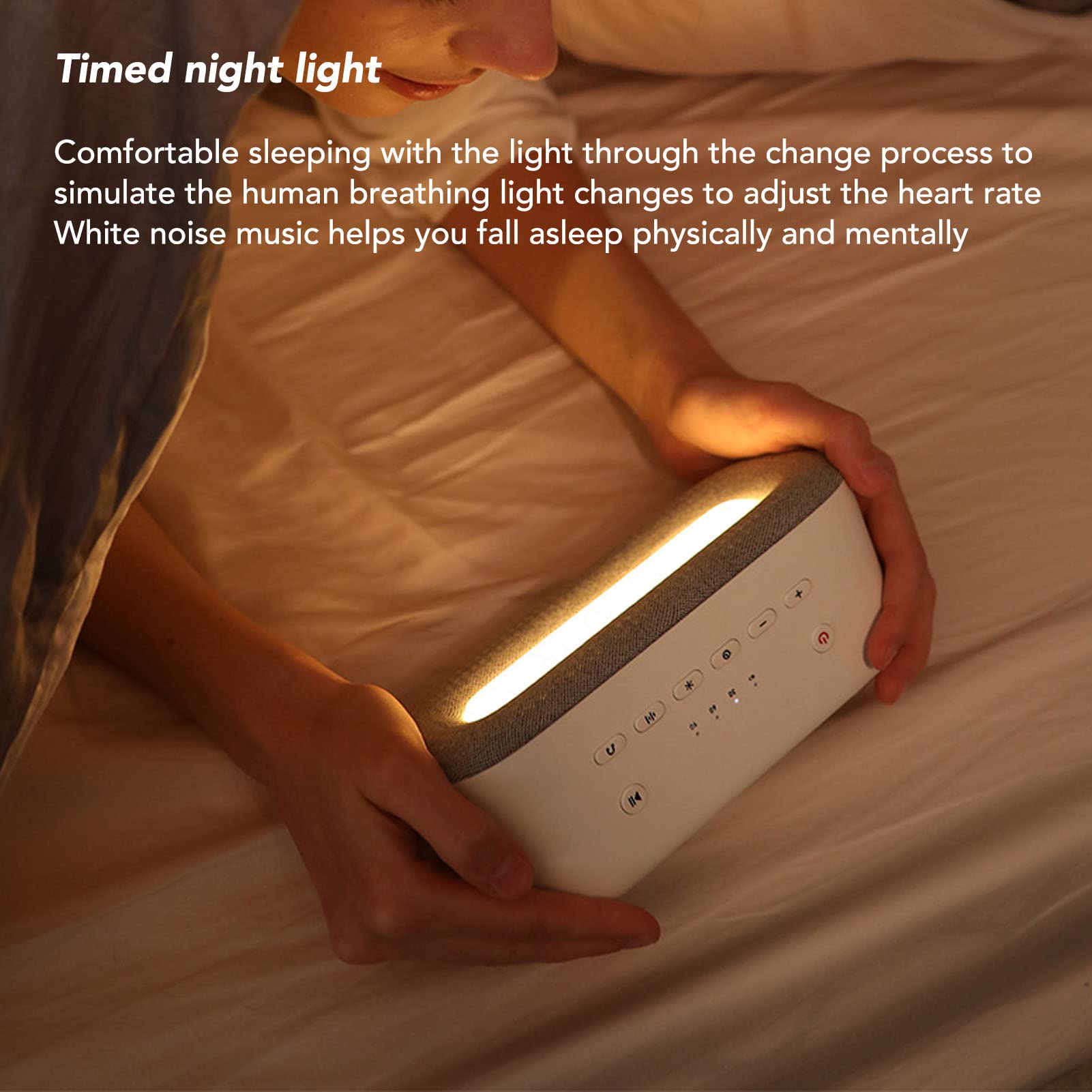 Macchina per Dormire con Musica, Riduzione del Rumore, Timer a 3 velocità, Macchina per il Rumore Bianco, Luce Soffusa, Suono Naturale con Manuale di Istruzioni per la Casa (Grigio)