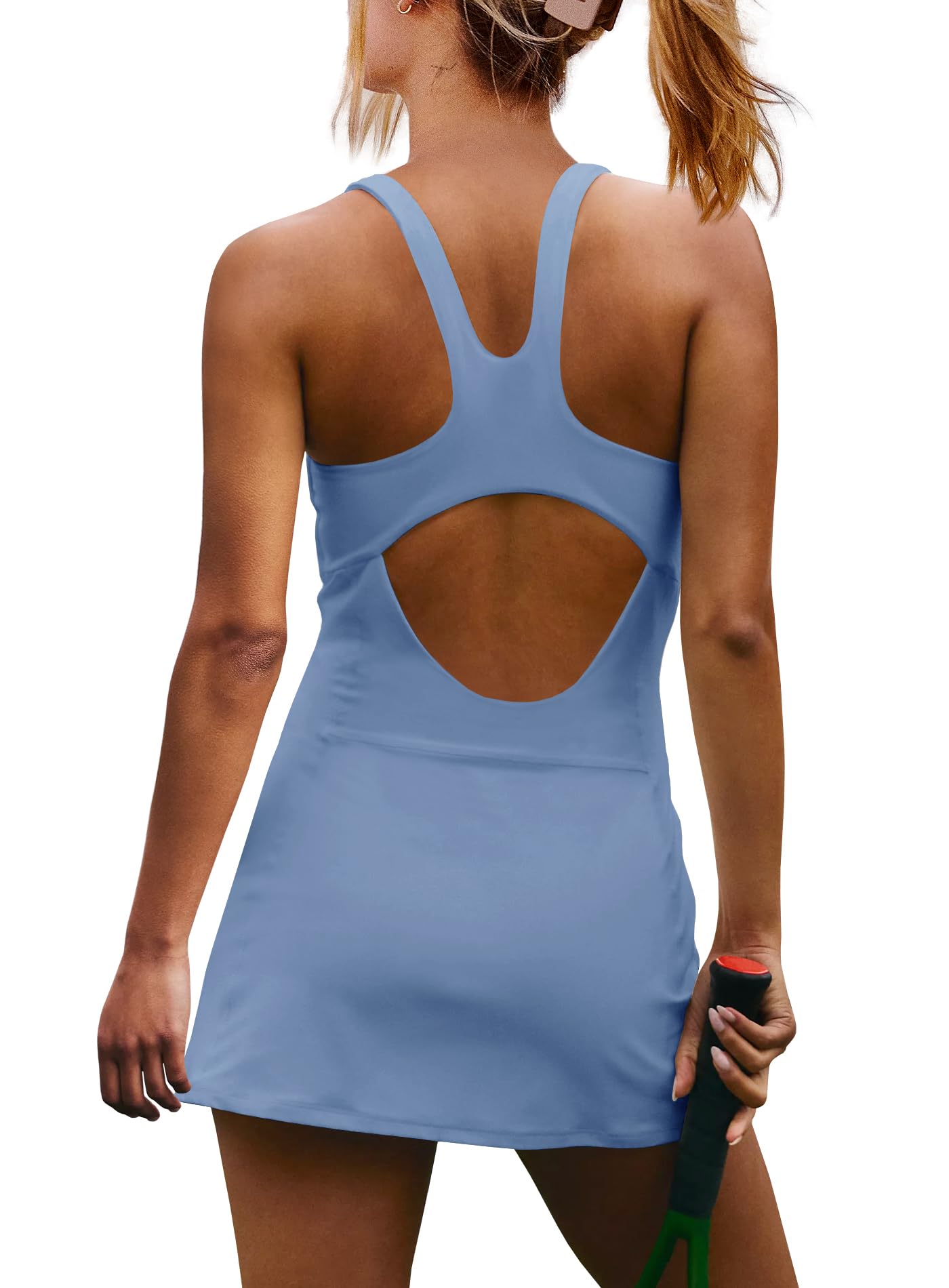 Yanekop Vestido de Tenis para Mujer con Pantalones Cortos Integrados