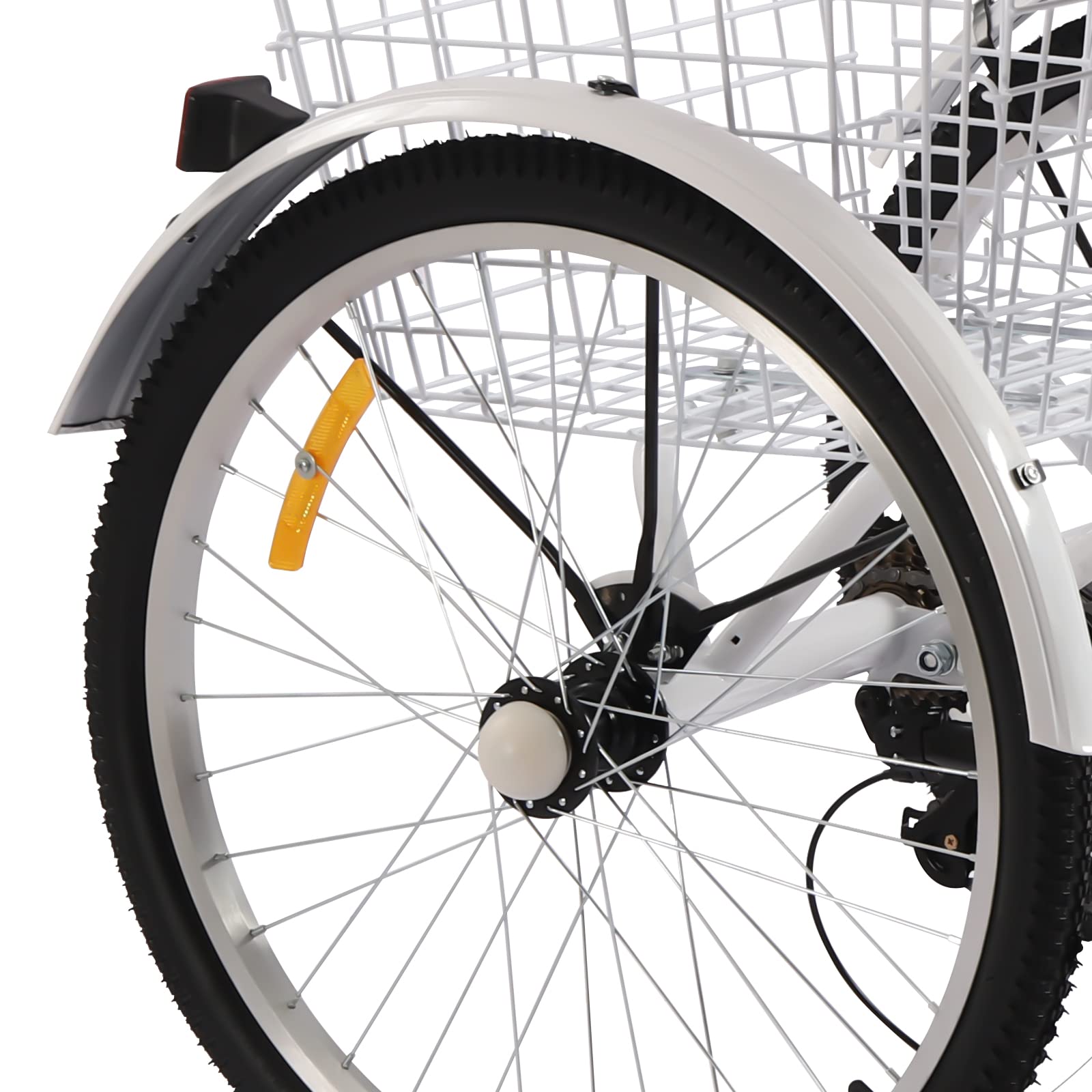 Triciclo para adultos, bicicleta con luz LED, cesta de verduras, plegable, bicicleta plegable, bicicleta plegable, bicicleta de crucero, triciclo plegable para adultos, triciclo plegable, bicicleta de