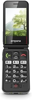 Emporia SIMPLICITYglam.4G Seniorenhandy ohne Vertrag, Klapphandy mit großen Tasten, Notruftaste, 2,8 Zoll Farbdisplay, hohe Lautstärke, Volte, 3 Schnellwahltasten, inkl. Ladestation, Schwarz