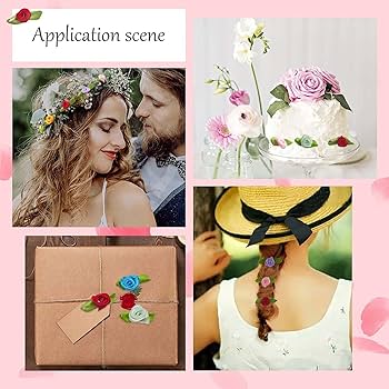 200 Mini Fiocchi Di Raso Fai Da Te Per Cucire Fiori Appliques
