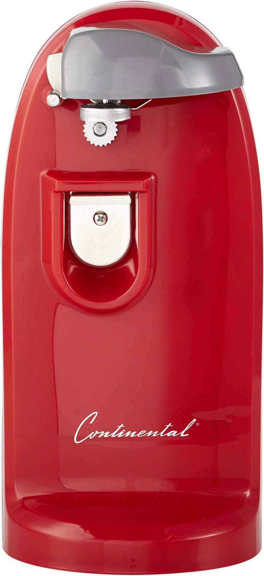 Continental Electric CP42265 Tall Can Opener, Bottle Opener, Knife Sharpener, Red