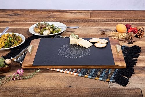 Miniatura 2 de PICNIC TIME Harry Potter Hufflepuff Covina - Bandeja para servir acacia y pizarra, juego de tabla de charcutería, tabla de queso, (madera de acacia