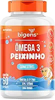 Ômega 3 Peixinho, Concentrado em EPA e DHA, Sabor laranja, 60 Caps Mastigáveis, Bigens