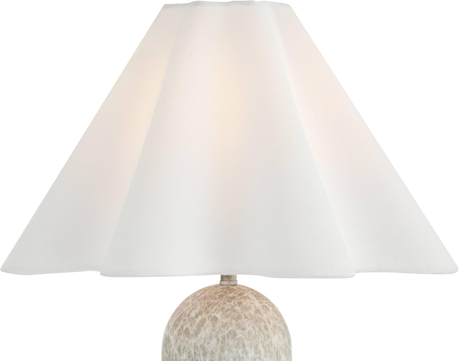 360 Lighting Demi 17 3/4" High Small Modern Accent Table Lamp Marbleized Beige Finish Metal Single Linen White Shade Living Room Bedroom Bedside Nightstand House Office Home Reading Kitchen