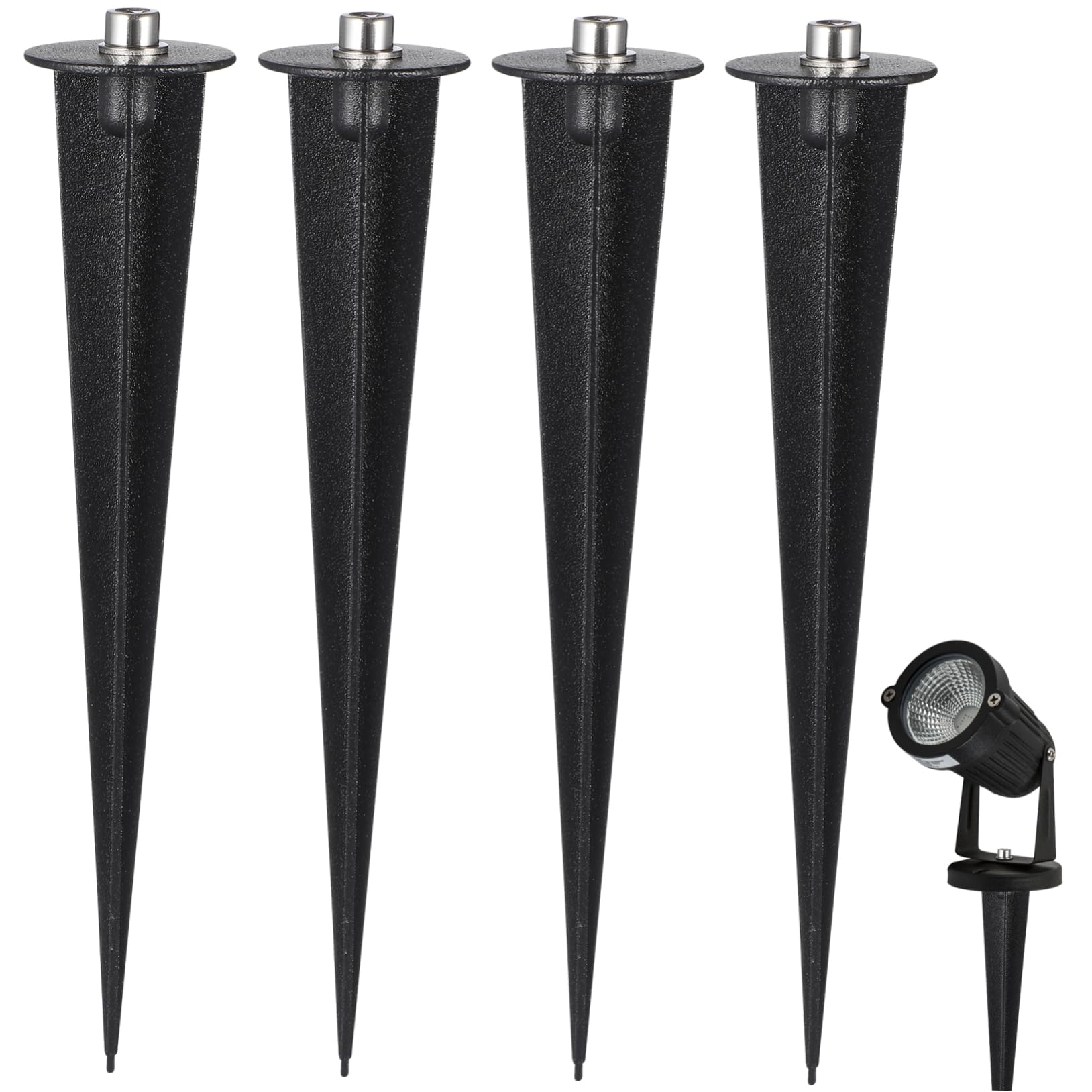 Yardenfun 8pcs Aluminum Ground Stakes for Outdoor Solar Ground Light Replacement Spike Garden