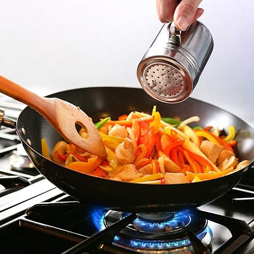 Miniatura 4 de DOITOOL Coctelera de acero inoxidable, 2 unidades, agitador de azúcar en polvo con asa, salero y pimentero con tapa para barbacoa, cocina,