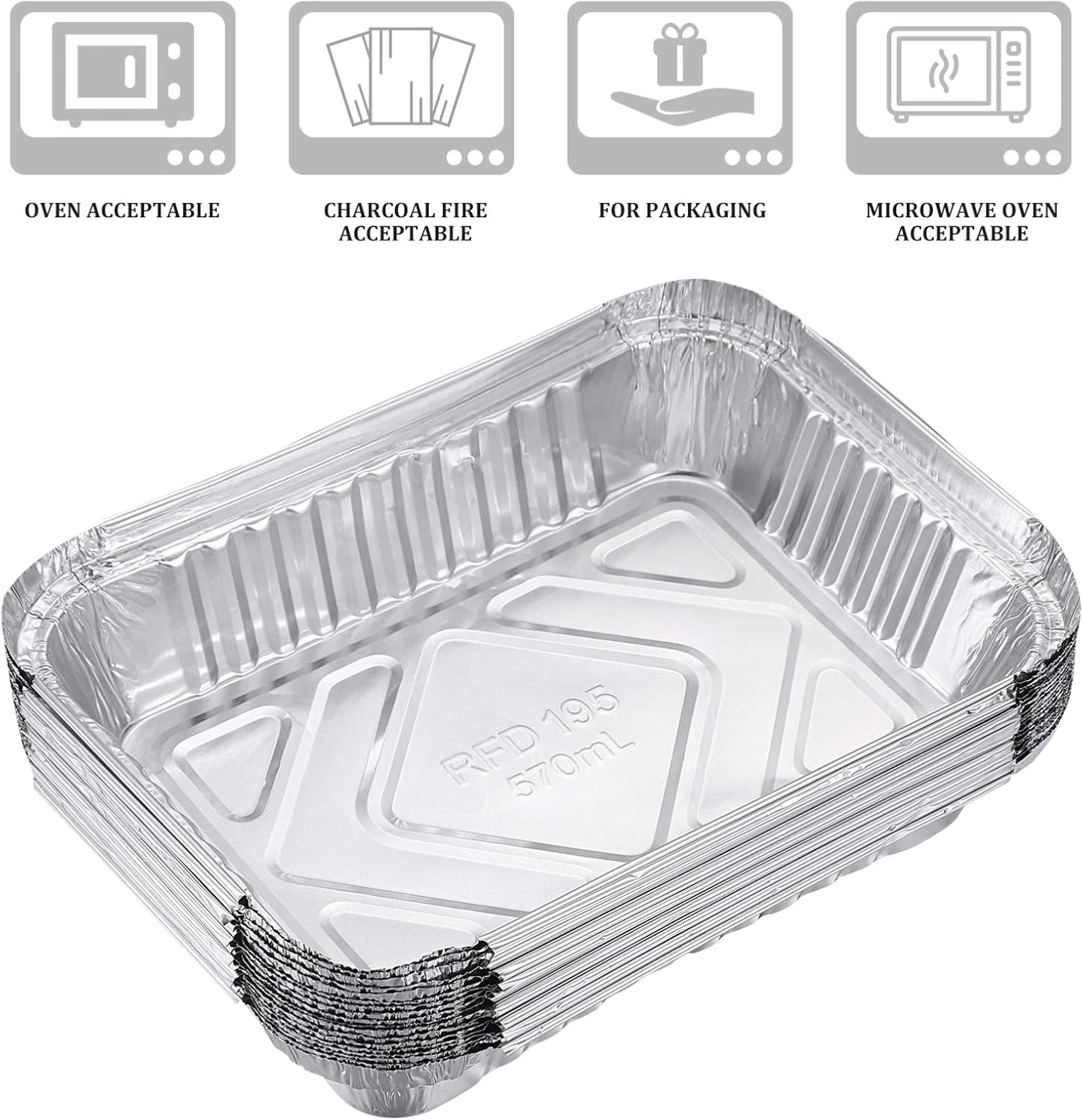 generic 30pcs Disposable Drip Pans Grill Aluminum Pans Griddle Pan Liners Portable BBQ Tray Grill Grease Tray Food Container for Takeaway Cooking Picnic 570ml : Patio, Lawn & Garden
