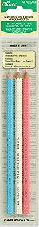 Clover Water-Soluble Pencils-White, Pink & Blue 3/Pkg -5003